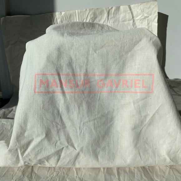 Authentic Mansur Gavriel Mini Bucket Bag in Black Flamme, Black + Red Leather - Picture 9 of 9